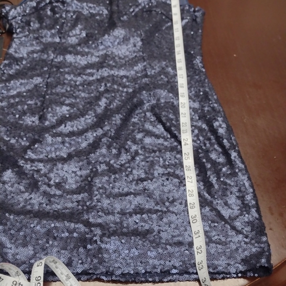 Lulu's Navy Sequin Mini Dress, Wedding Guest, Party Dress, Formal. - Picture 12 of 15
